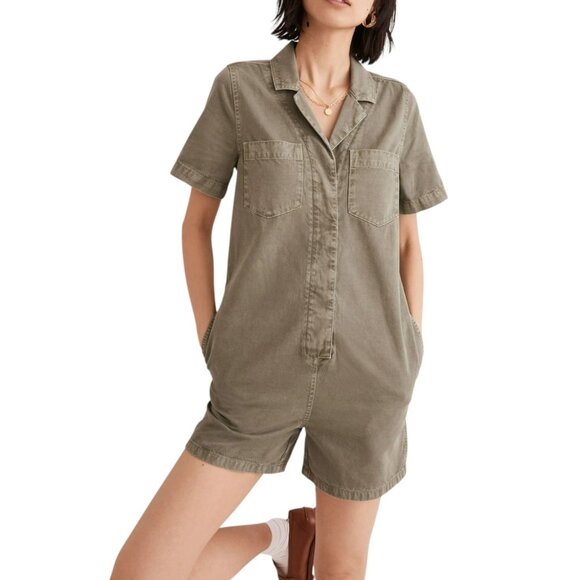 Madewell Pants - Madewell Size XXS Olive‎ Dyed Relaxed Coverall Romper Minimalist Utility